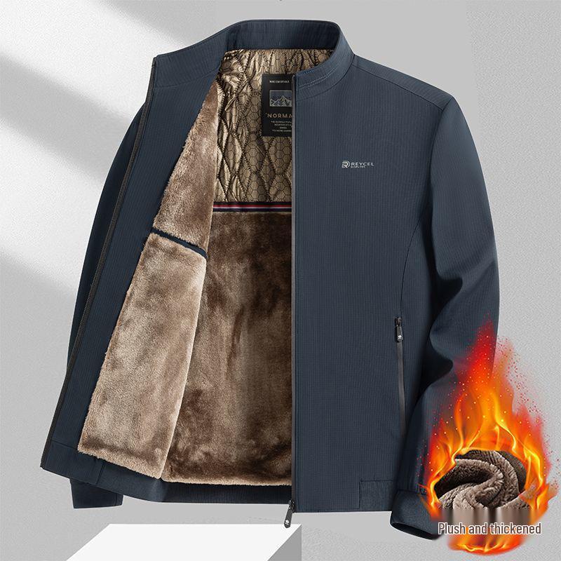 Spring & Autumn Stand-up Collar Jacket for Middle-Aged Men: Versatile Lightweight Business Casual Coat