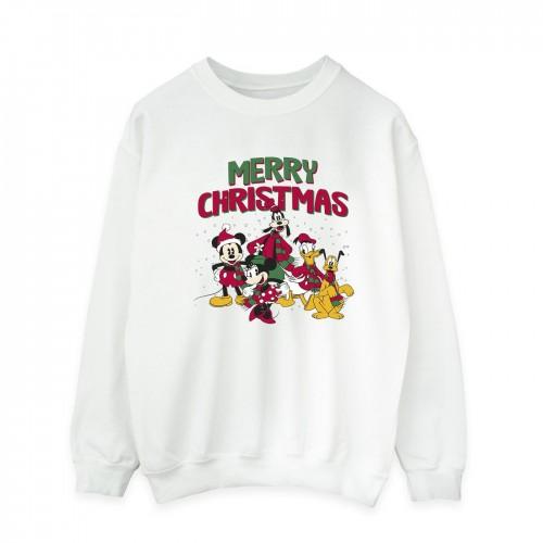 Disney Mens Mickey Mouse Merry Christmas Characters Sweatshirt