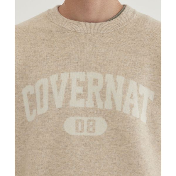 Covernat Early Autumn Dropped Shoulder Logo Long Sleeve Pullover Sweater Unisex sweater CO2503KT02LB