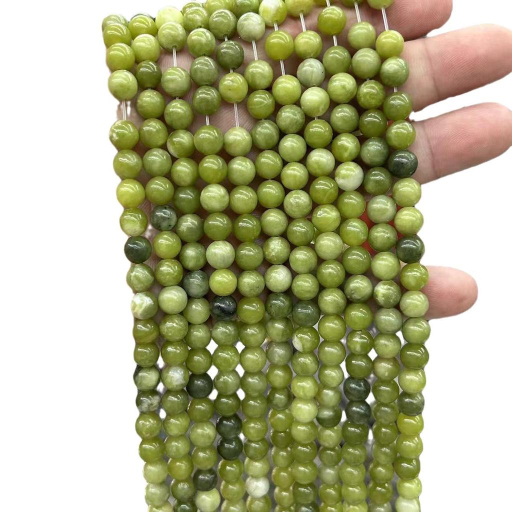 Натуральный Южный Нефрит Круглые Бусины для DIY Ювелирных Изделий – Аксессуары для Ожерелья и Браслета