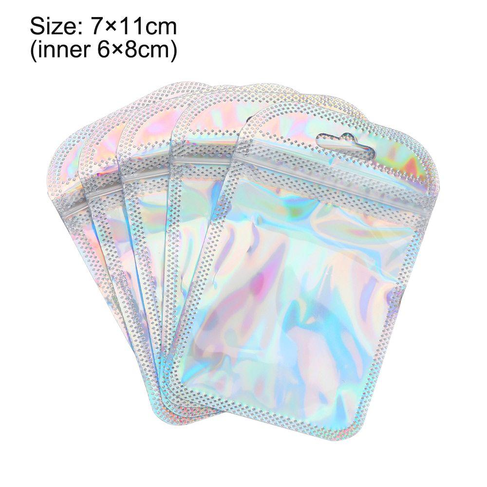 High quality Iridescent Jewelry Display OPP Bags Packaging Bag Zip lock Pouches Self Sealing Bag