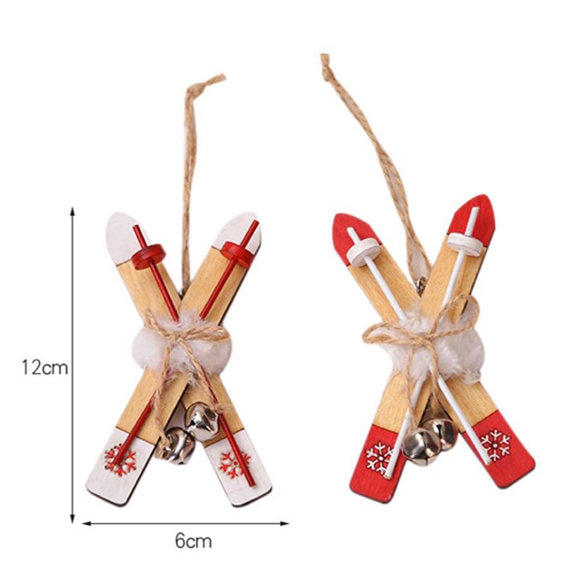 Рождественские деревянные сани, украшение для дома, деревянный лыжный колокольчик, рождественские украшения, детский подарок