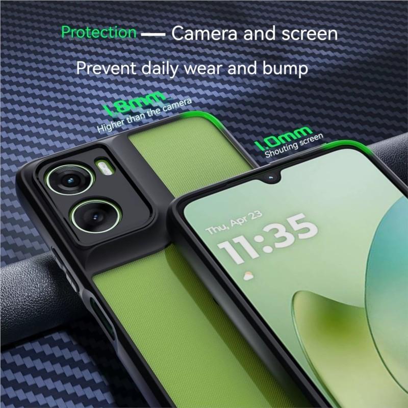 Для Motorola Moto G06 Чехол Для Motorola Moto G06 TPU Чехол Противоударный TPU прозрачный черный каркас Чехол Для Motorola Moto G06