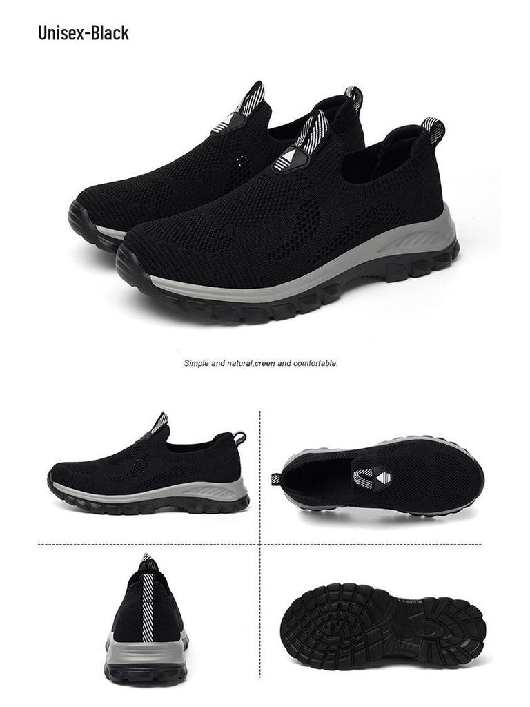 Women's Breathable Lightweight Non-Slip Walking Shoes for Middle-aged & Elderly, Summer Outdoor Sports, Soft Sole A113
