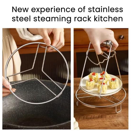 Пароварка из нержавеющей стали 304, паровая решетка, штабелируемая конструкция, для овощей, пельменей, морепродуктов, мяса, универсальная кулинарная решетка