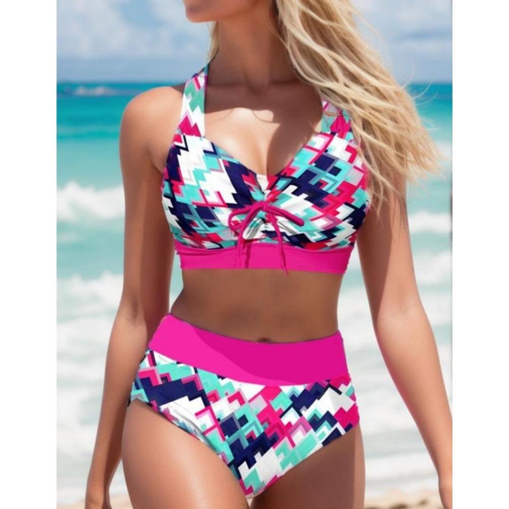 Раздел Бикини Европа и США Сексуальный купальник с разрезом и высокой талией Бикини