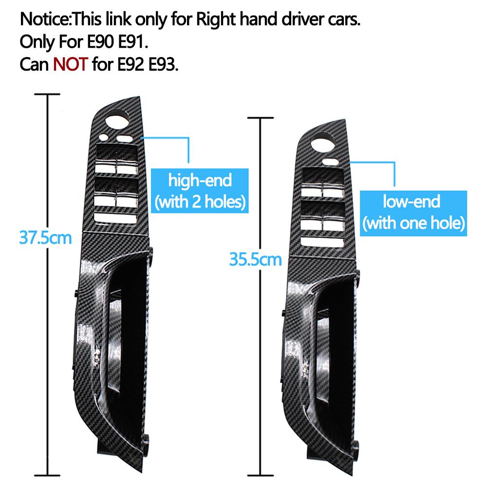 RHD правый водитель автомобилей углеродное волокно внутренняя дверная ручка подлокотник панель полный комплект для BMW 3 серии E90 E91 316 318 320 325