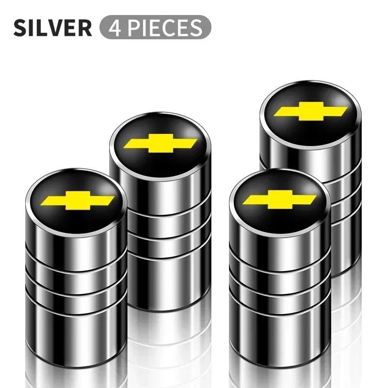vkcy2 4Pcs Aluminum Round Car Wheel Tire Valve Caps For Chevrolet Spark Captiva Cruze Malibu Equinox Trax Camaro Blazer Traverse