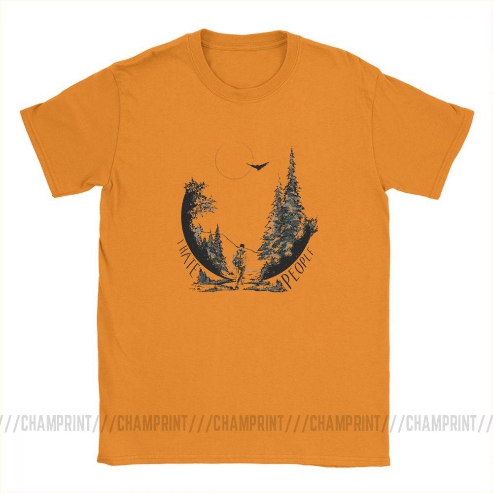 Men T Shirts I Hate People Camping Hiking Lover Vintage Tops Hiking Trekking Tees Crew