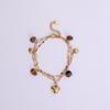 Boho Style Layered Stainless Steel Bracelet With Natural Turquoise Stone Heart Charm Women Men