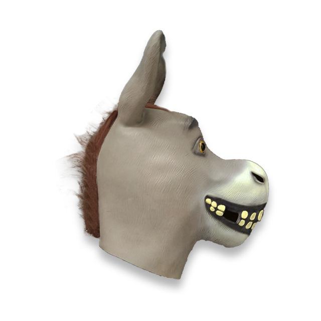 Shrek's Gaggle of Donkeys European and American Dance Party Props Donkey Head Animal Mask Halloween Funny Donkey Headgear