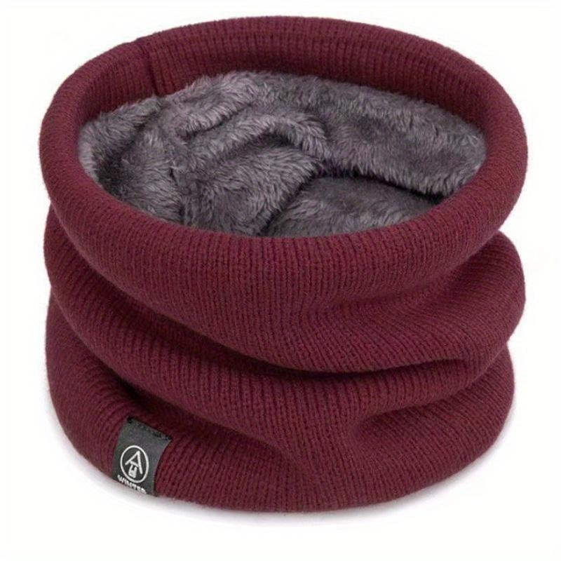 Unisex Knitted Scarf, Elastic Neck Gaiter Headband, Warm Face Mask, Thickened Velvet, Dual-Use for Outdoor Activities