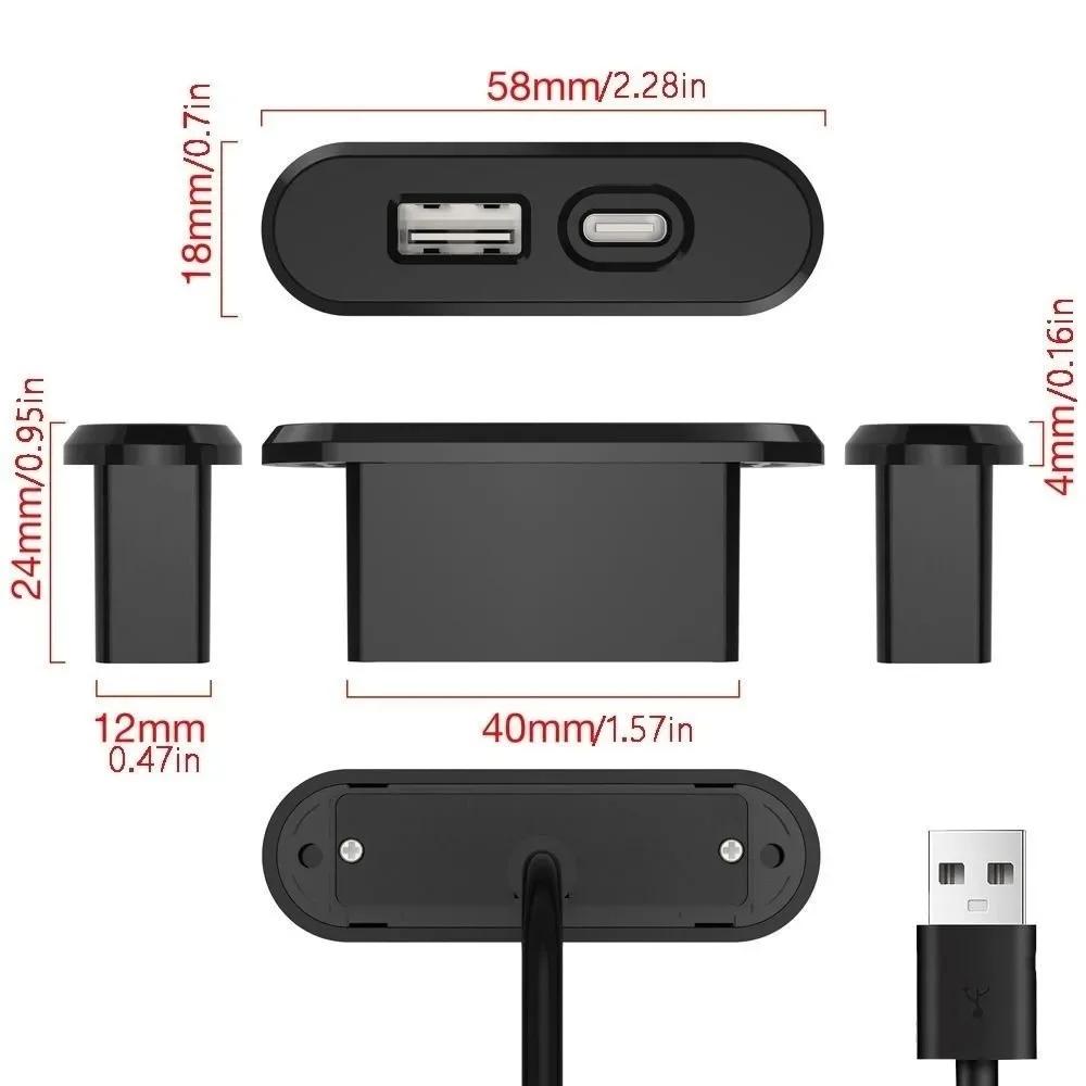 1 USB-A и 1 Type-C Встраиваемая настольная USB-розетка Мини-компактная розетка с удлинителем 1,2 м Встраиваемые розетки Для использования в помещении
