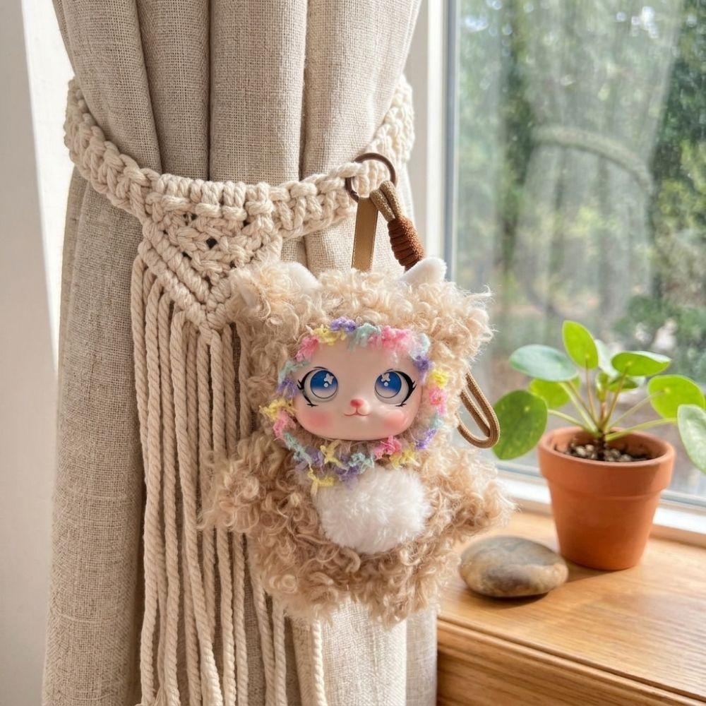 Sparkling Big Eyes Rabbit Plush Keychain Soft Vinyl Face Bunny Doll Pendant Backpack Decor