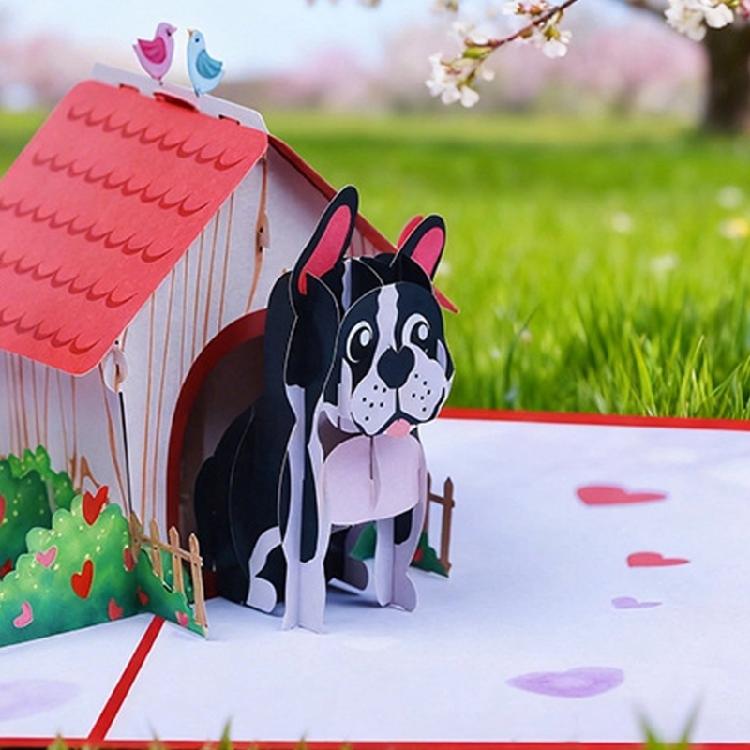 Уникальный 3D стоячий домик для собаки из бумажной карточки, портативный и креативная 3D поздравительная открытка для любого праздника