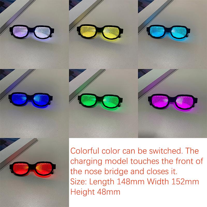 Смешные светящиеся светодиодные очки, светящиеся очки со спецэффектами, крутые аниме очки-вспышки, очки с ощущением технологии для вечеринки