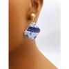 Уникальные синие и белые фарфоровые акриловые геометрические серьги для женщин