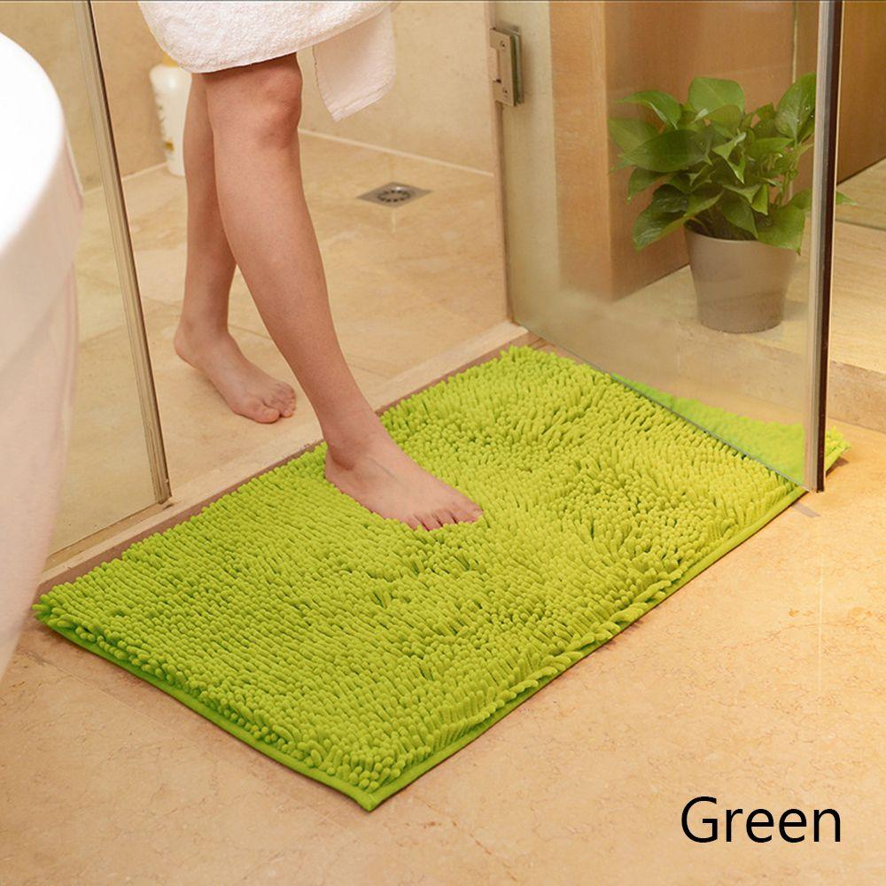 40*60cm Colorful Soft Living Room Floor Anti Slip Bathtub Chenille Bath Mat Doormat Bathroom Carpet