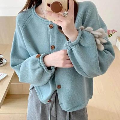 Свитера Пальто Кардиган для Женщин Свободный Длинный Рукав Вязаный Кардиган Свитера Куртка