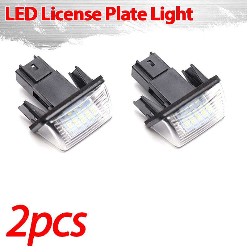 2Pcs License Plate Light For Peugeot 206 207 307 308 407 5008 Partner Citroen C3 C4 C5 LED Light Car Plate Light Lamp Car Lights
