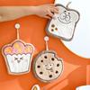 Cartoon Hamburger Toast Hand Towel Absorbent Coral Velvet Washing Hand Cloth Kitchen Bathroom Hanging Children Towel Thickened