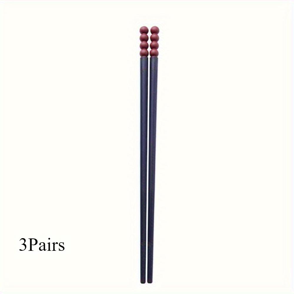 3 Pairs Creative Sugar Bean Alloy Chopsticks Portable Chopsticks Household Chopsticks Tableware