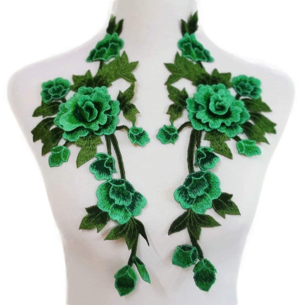 3D Trimmings Rose Floral Peony Garment Flower Embroidery Applique Clothes Accessories Patch