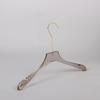 High-end Smoky Gray Transparent Non-Slip Hanger with Gold Flat Hook and Trouser Clip for Women's and Men's Clothing
