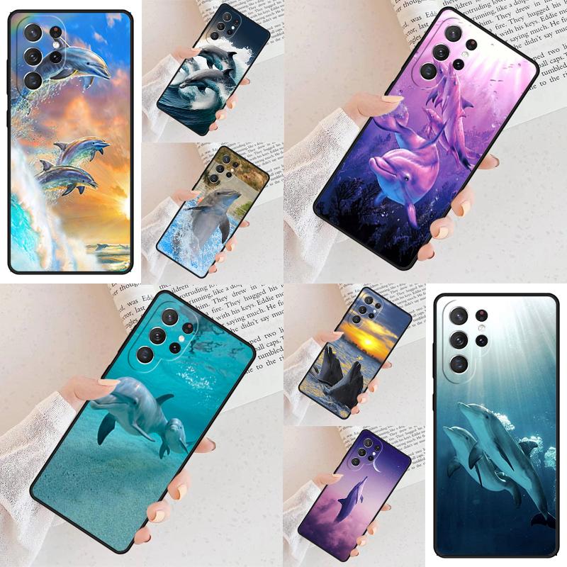Милый Дельфин Морское Животное МЯГКИЙ Чехол для Телефона для Samsung Galaxy S26 Ultra S25 S24 S23 S22 S21 S20 Note10 Чехол