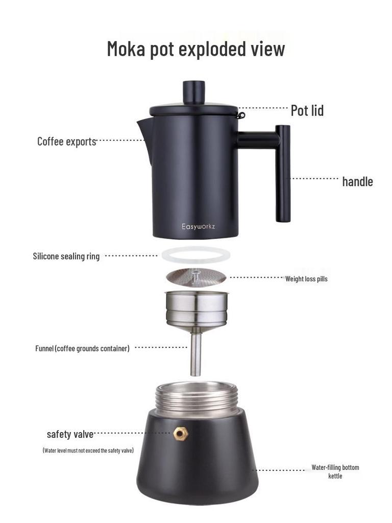 Кофеварка Мока Easyworkz из нержавеющей стали для индукционных плит