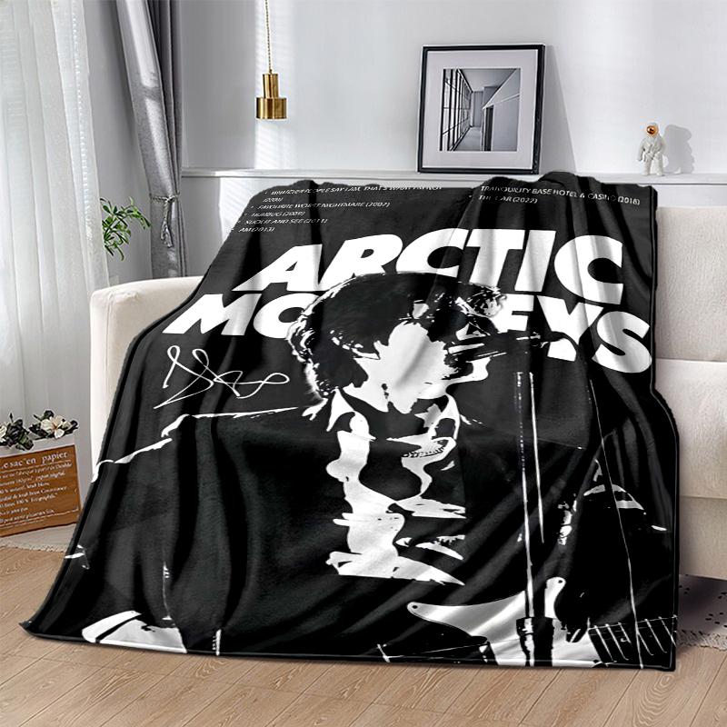 Arctic Monkey Band Flannel Blanket Soft All-Season Throw, Design for Camping, Car Travel, Hiking Sofa, Bed, Office Perfect Gift for Parties