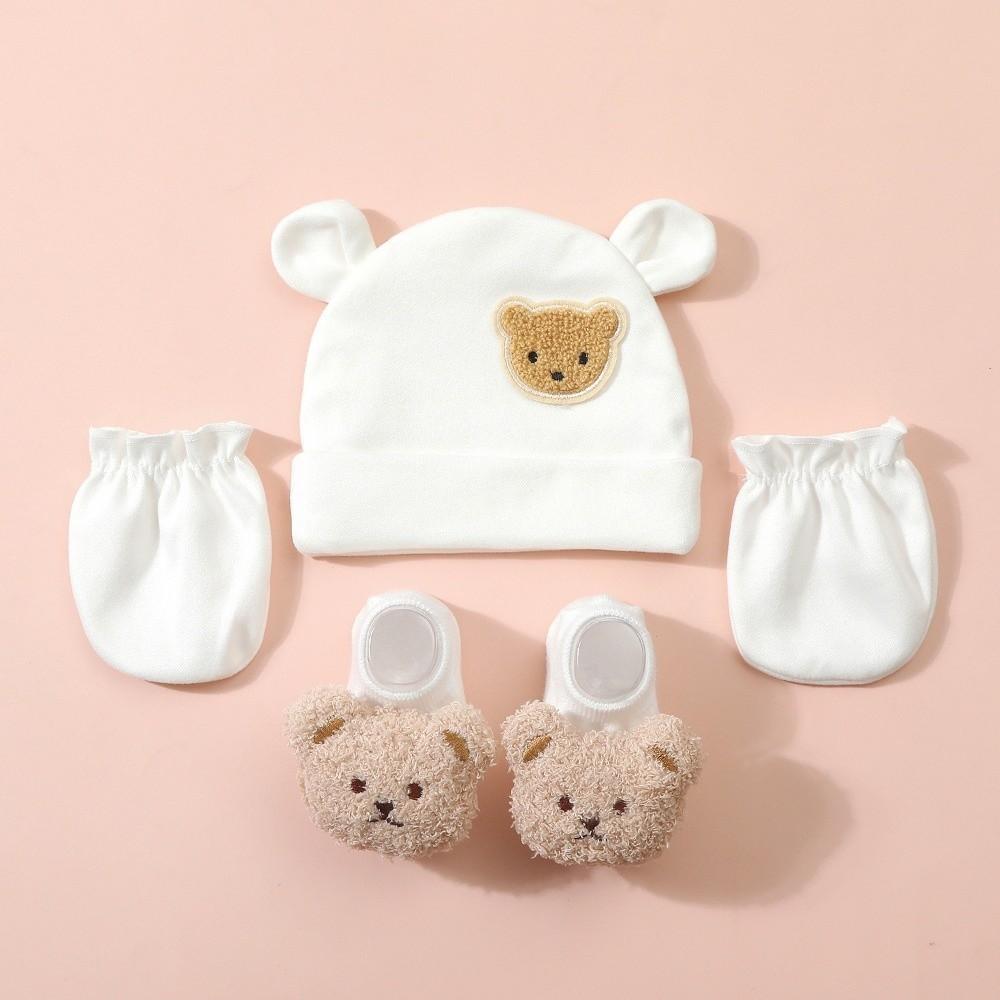 Warm Baby Hat Gloves Socks Set Breathable Infant Mittens Soft Newborn Hat Unisex