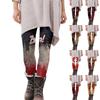 Женские повседневные модные брюки для активного отдыха на Хэллоуин с принтом, облегающие, эластичные, для йоги, укороченные.