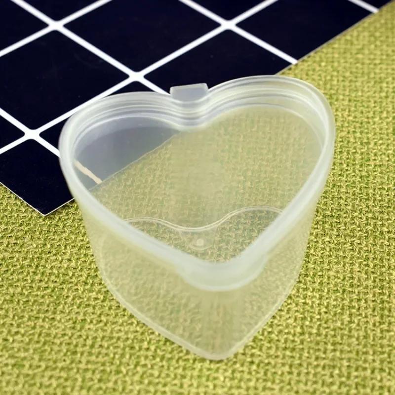 10PCS Creative Handmake Diy Heart-shaped 45ml Box PVC Transparent Plastic Box Household Kitchen Storage Box Fridge Organizer