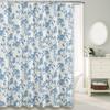 Синяя шторка для душа с цветочным принтом, хлопковая шторка для душа для ванной комнаты, в сельском и пасторальном стиле, с мелкими свежими цветами, пластиковая шторка