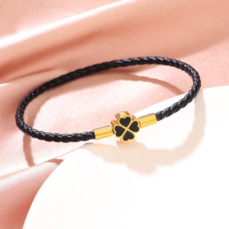 Браслет-клевер на удачу для женщин, браслет из натуральной плетеной кожи, 6 цветов, украшение для вечеринки по случаю дня рождения, рождественские подарки