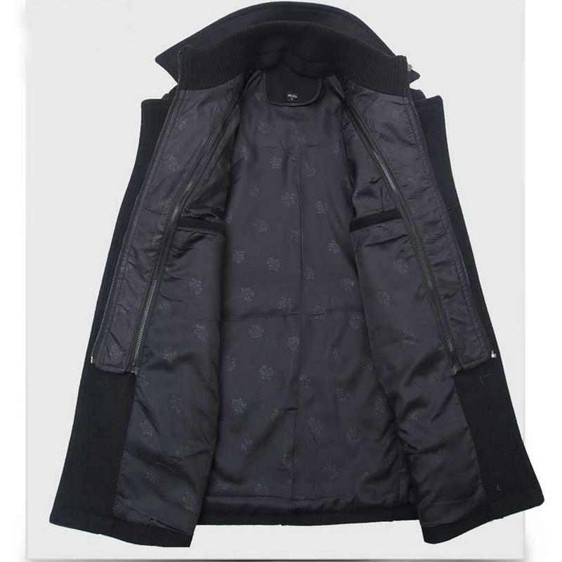 Winter Trench Coat for Men Fashion Mens Jackets Version of Woolen Men's Jacket Double Collar Warm Woolen Coat