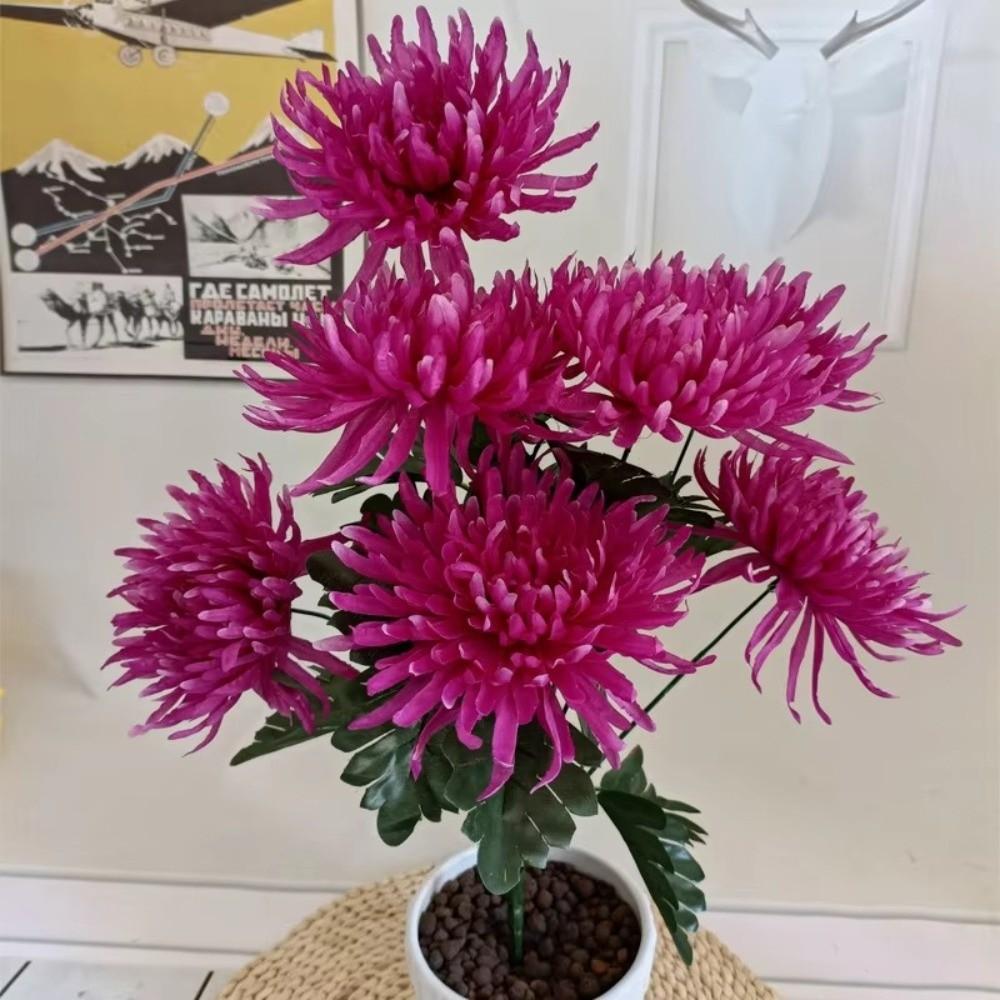 Silk Chrysanthemum Bouquet 7Head Fake Flowers High Quality Simulation Flowers Cemetery