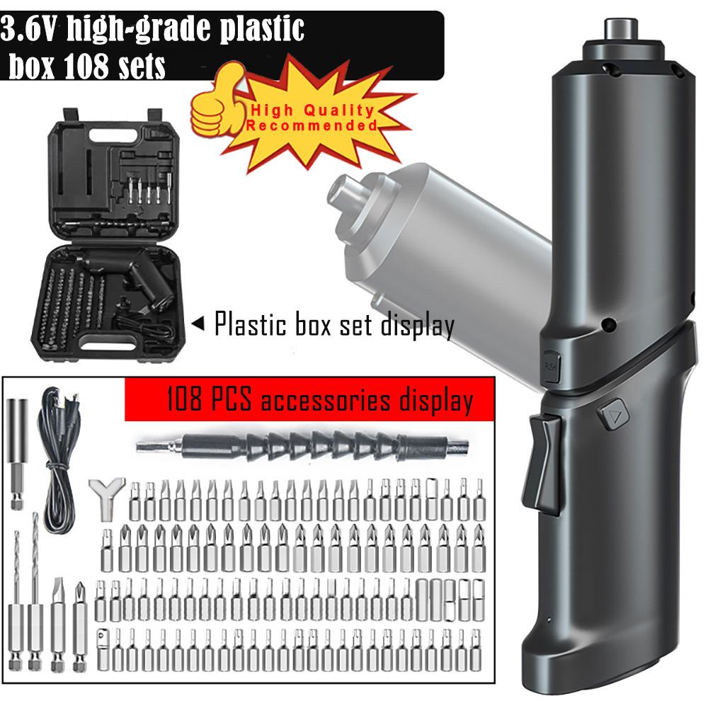 Бытовая электрическая отвертка, аккумуляторная аккумуляторная ударная дрель, мини-беспроводная электрическая дрель, набор отверток, электрическая партия