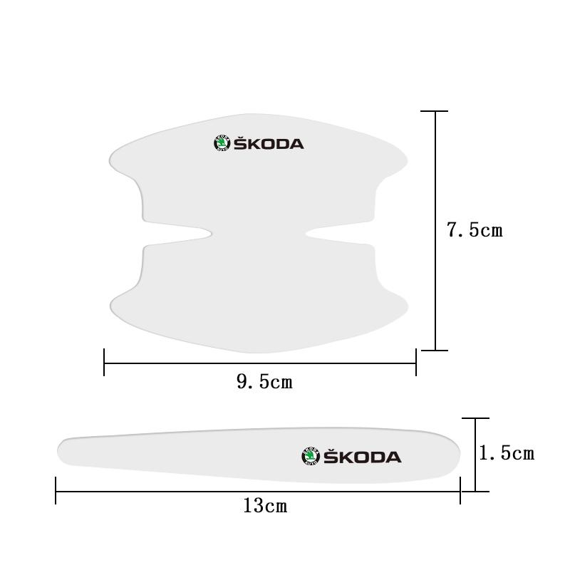 8Pcs Car Door Handle Stickers Anti Scratch Protector Films For Skoda Octavia Superb Rapid Fabia Kamiq Kodiaq Karoq Enyaq Citigo