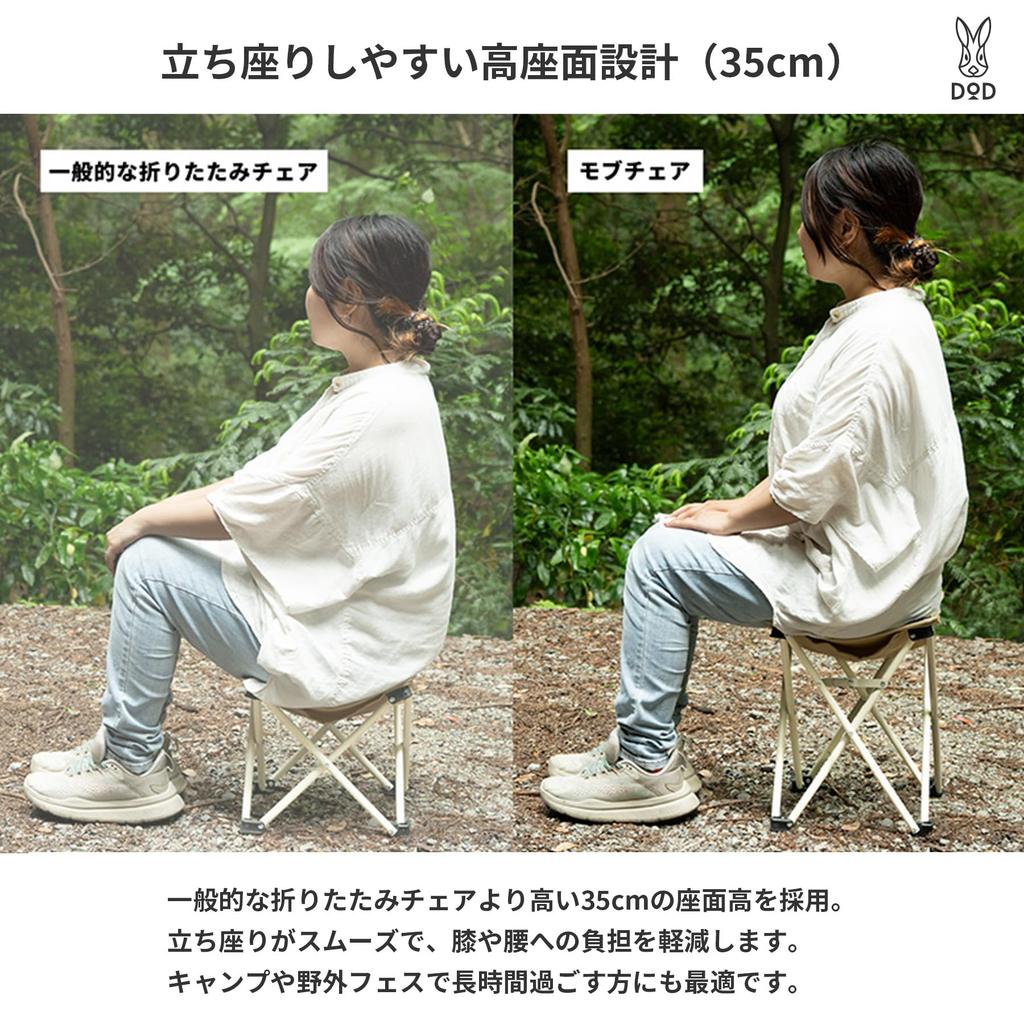 DOD Mob Lightweight and for Outdoor and Chair, Compact, Picnics, Fishing, Camping, C1-191-OR