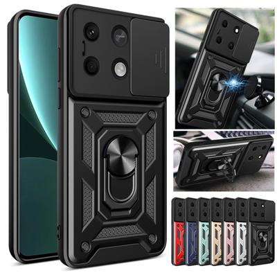 Бронированный чехол для Xiaomi Redmi Note 13 Pro 5G 12 Pro + Plus, защитный чехол для объектива с кольцом, магнитный держатель, чехлы