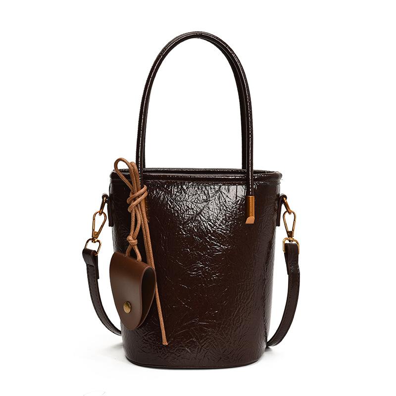 Retro Niche Handbag, Premium Texture Bucket Bag, Women's 2025 New Simple Shoulder Bag, Casual Messenger Bag