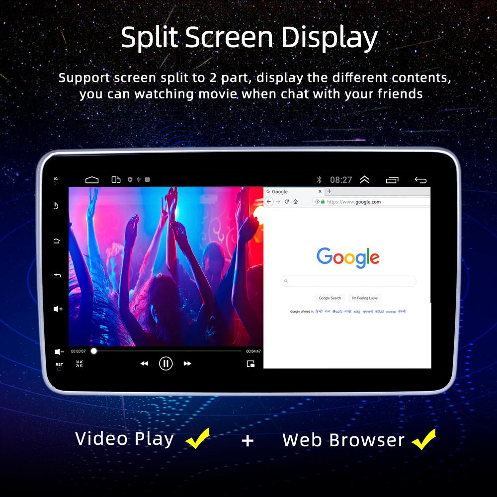 Reakosound Android 11 Универсальный автомобильный радиоприемник 1 Din 9-дюймовый поворотный на 360 градусов CarPlay GPS Bluetooth-плеер Видео Автомобильный мультимедийный плеер