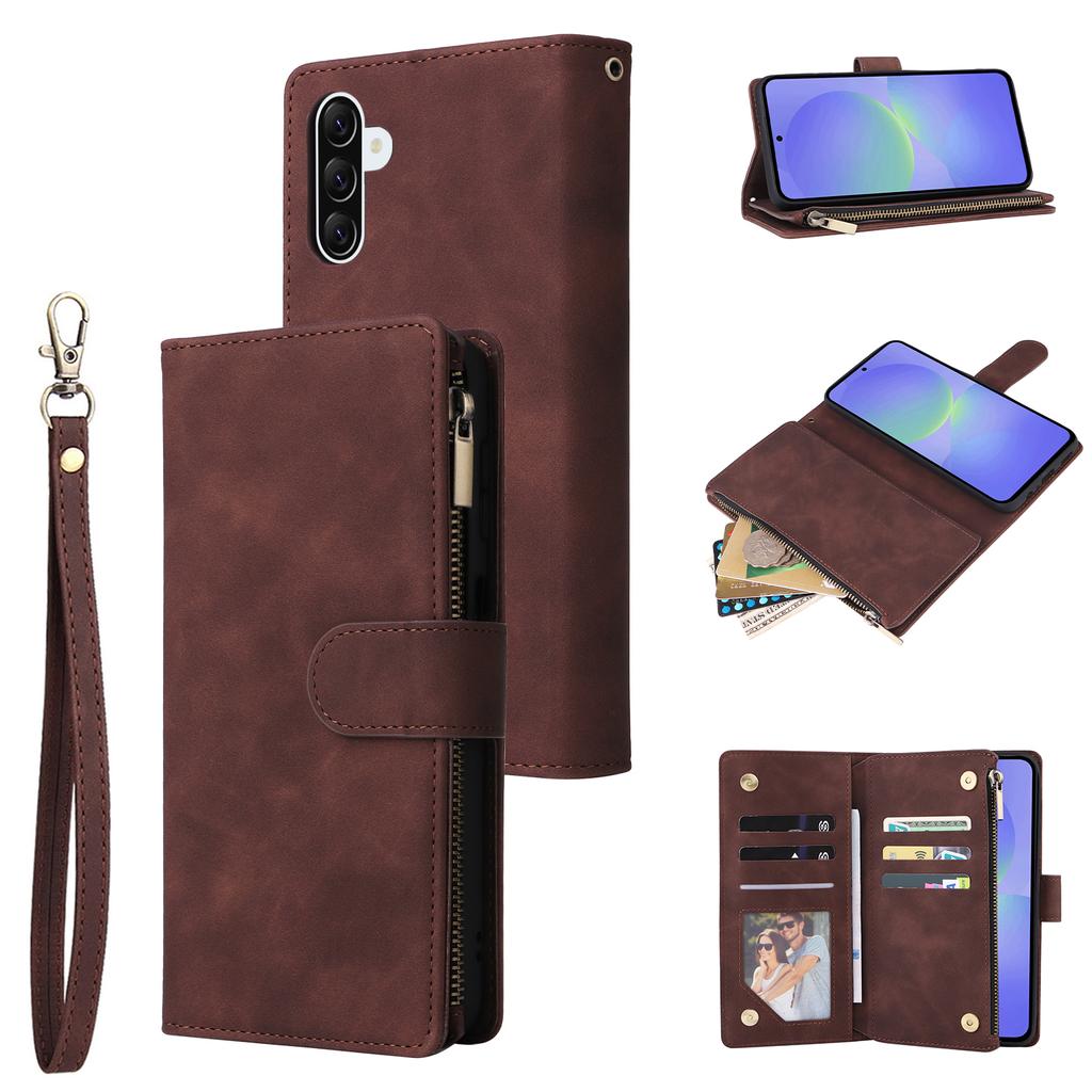For Samsung Galaxy A36 5G Case Zipper Wallet Multiple Card Slots Leather Phone Cover