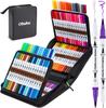 Кисть-маркер Ohuhu Art Watercolor Fude Fine Picture Coloring Storage Case включает в себя 100 ручек, наконечников, ручек, на водной основе, тип, Fude/дополнительная кисть, яркая,