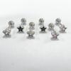 1Pcs Titanium Steel Zircon Stars Ear Bone Nail Spiral Stud Earrings For Women Girls Party Jewelry Gift