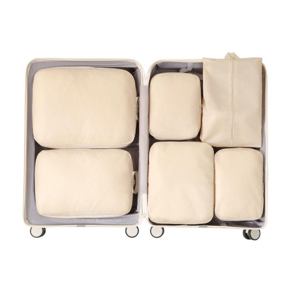6Pcs/Set Large Capacity Luggage Compression Bag Washable Space-Saving Travel Organizer Bags Folding Portable Packing Cubes Set