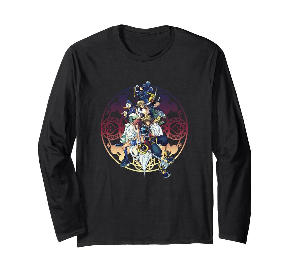Kingdom Hearts Stained Glass Group Shot Sitting Long Sleeve T-Shirt