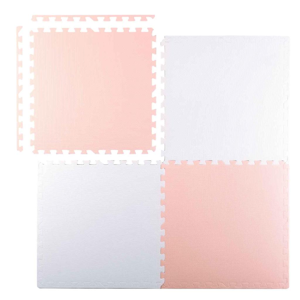 Ricokids Large Foam Puzzle Mat 60x60 Cm 4 Pcs Peach and White